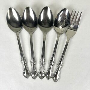 Salem Victoria Stainless 5 serving pcs  Slot Spoon Fork Serving Spoons